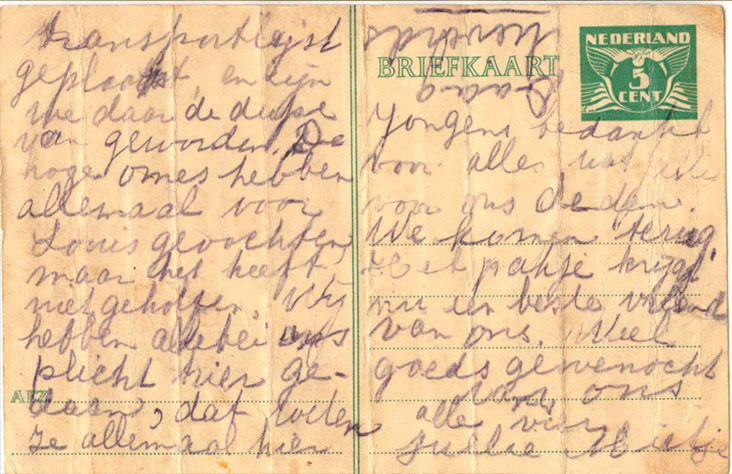 briefkaart 20 juli 1943 voorkant